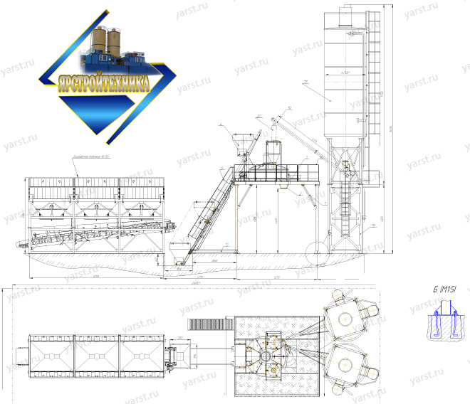 Схема бетонного завода БСУ-60